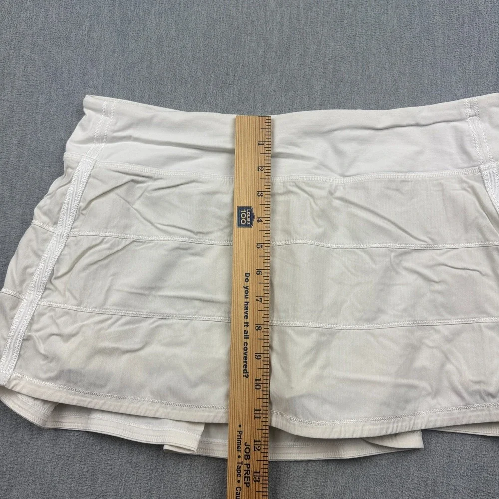 Lululemon Skirt Skort Womens 10 Ivory Athletic Pace Rival 4-Way Stretch Tennis